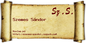 Szemes Sándor névjegykártya