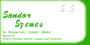 sandor szemes business card
