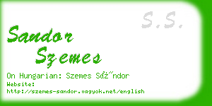 sandor szemes business card